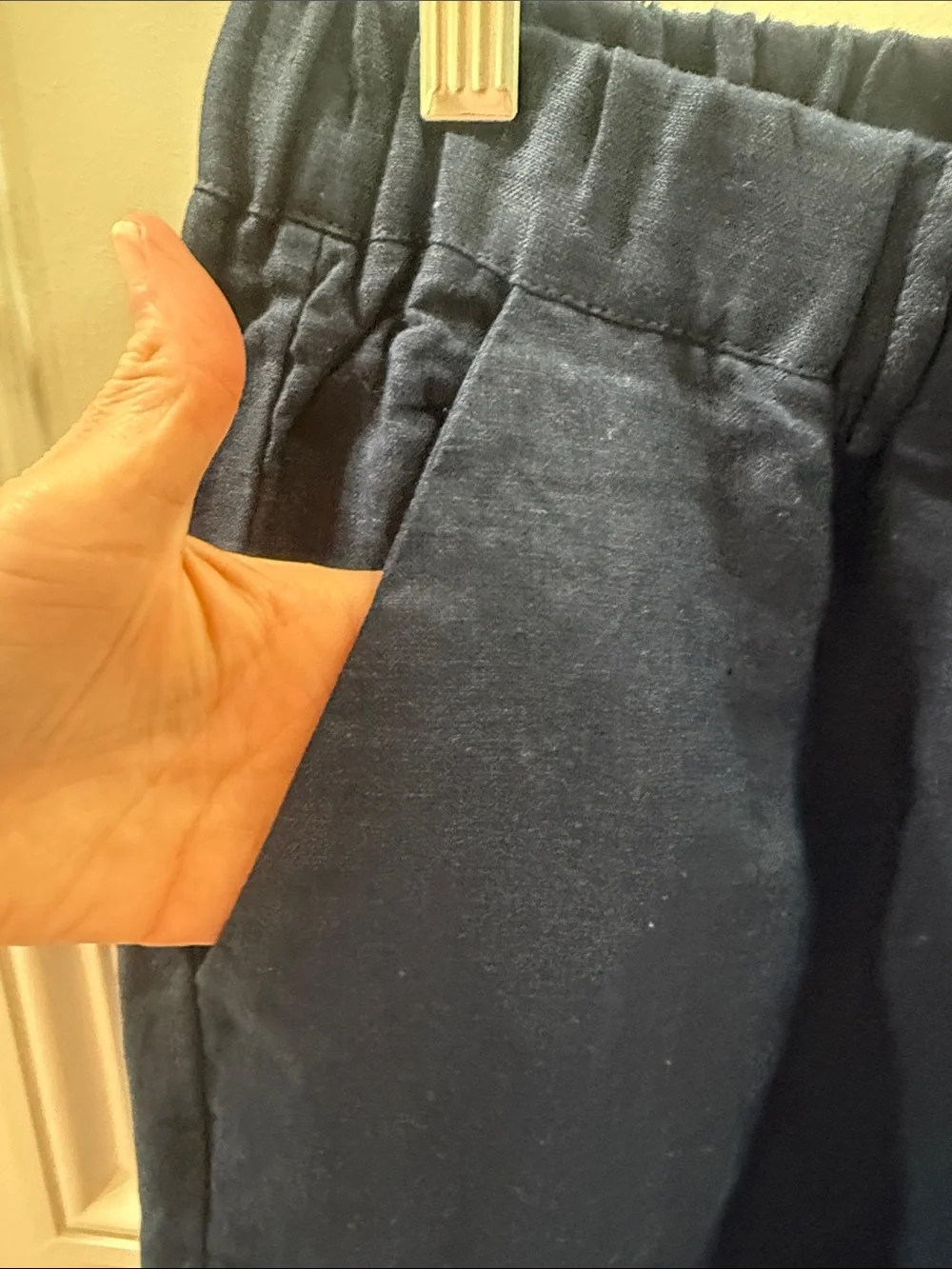 NWOT Quince Deep Navy Linen Pants with Side Pockets & One Back Pocket Small #333